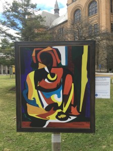 Solomon Irein Wangboje's "Mother and Child" which was on campus as part of the DIA's 2015 Inside|Out Program